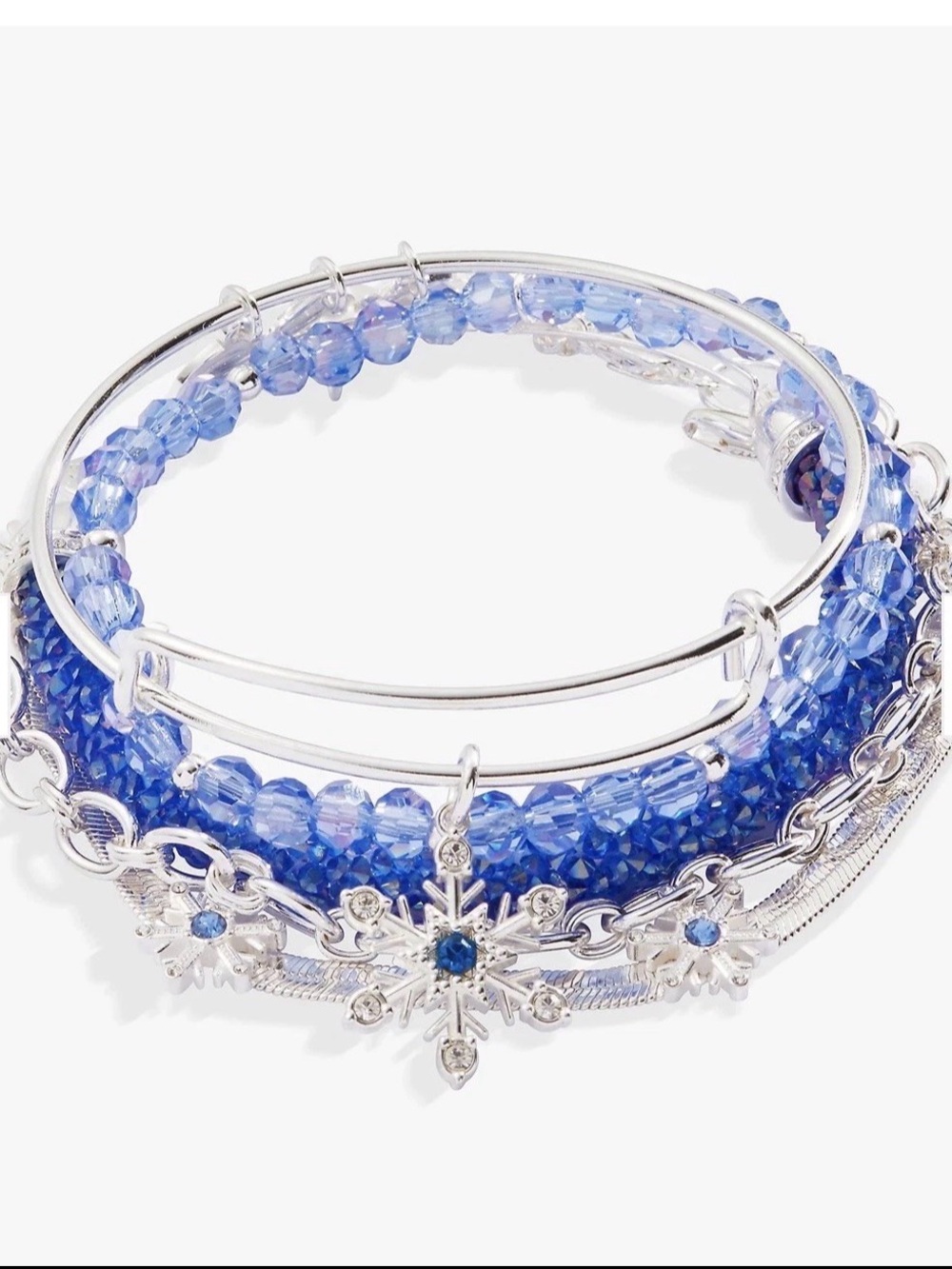 Alex And Ani Snowflake Bangle Bracelets Set of 2